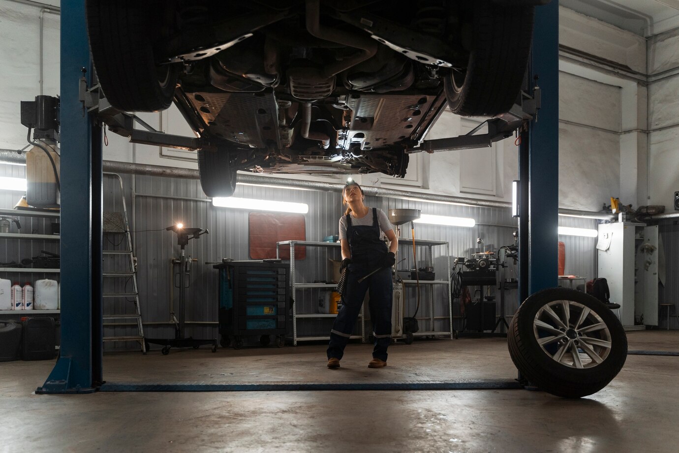 reparador automoviles femenino trabajando tienda automovil 23 2150170002